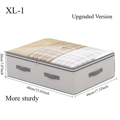 Large Storage Organizer Bag - Made from heavy-duty non-woven fabric with transparent windows, multi-layer clothing storage box suitable for wardrobes, under-bed, and travel. （L）