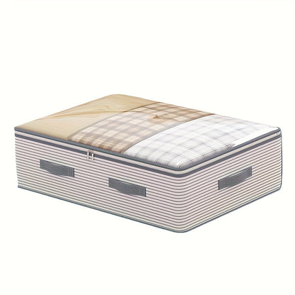 Large Storage Organizer Bag - Made from heavy-duty non-woven fabric with transparent windows, multi-layer clothing storage box suitable for wardrobes, under-bed, and travel. （XL）