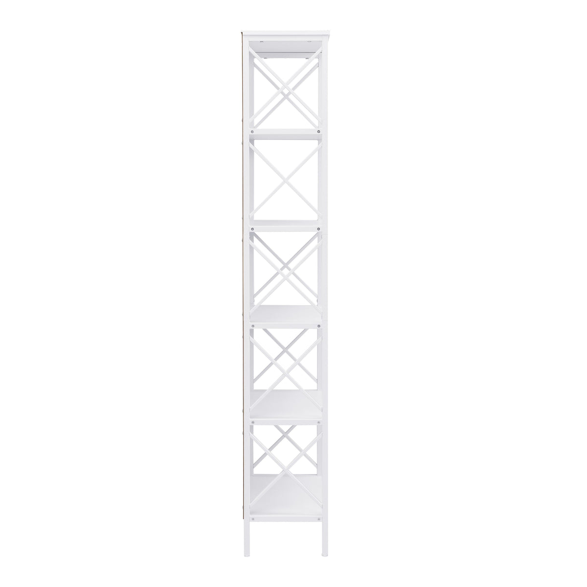 6 Tier Tall Bookshelf, White