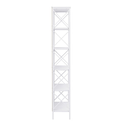 6 Tier Tall Bookshelf, White