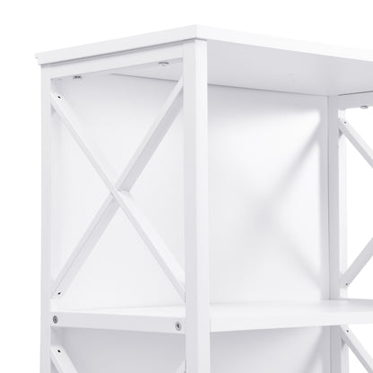 6 Tier Tall Bookshelf, White