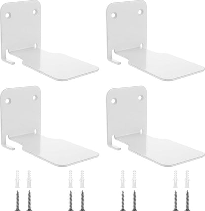 4-piece set - Invisible shelf - Wall shelf - Multifunctional metal shelves - Floating shelves - Wall shelf - Shelf - with screws - for office, classroom and bookstore - White - 6.6 x 6 x 10.5 cm
