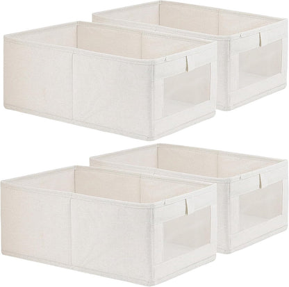 Storage Bins - Laundry Bins - Clothes Organizers - Closet Organizers and Storage Bins - for Clothes - Jeans - Toys - Books - Shelves - Cabinets - Wardrobes (Set of 4)