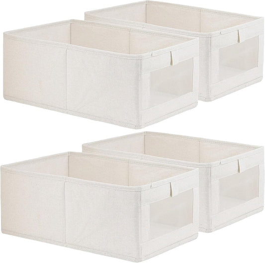 Storage Bins - Laundry Bins - Clothes Organizers - Closet Organizers and Storage Bins - for Clothes - Jeans - Toys - Books - Shelves - Cabinets - Wardrobes (Set of 4)