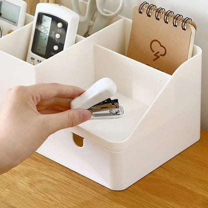 Desk Organizer - Pencil Holder - Storage - Sliding - Desk organizer, pencil holder and card holder, box and container for office, office supplies and dressing table - Gray