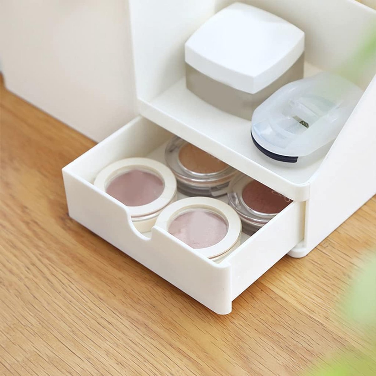 Desk Organizer - Pencil Holder - Storage - Sliding - Desk organizer, pencil holder and card holder, box and container for office, office supplies and dressing table - Gray