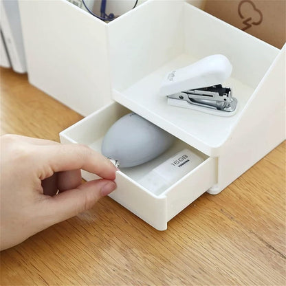 Desk organizer - Pencil holder - Storage - Sliding - Desk organizer, pencil holder and card holder, box and container for office, office supplies and dressing table - Wit