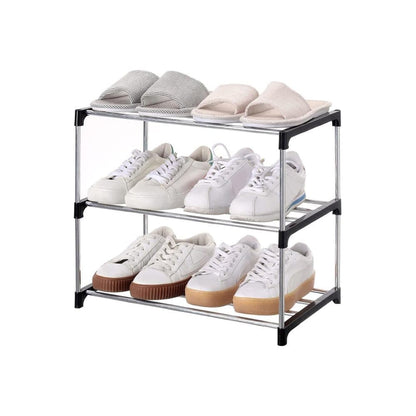 Stackable Shoe Rack 3-Tier Space Saving Storage for Shoes and Bags, 43×26×38cm