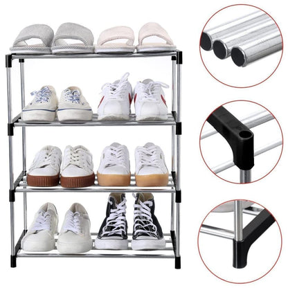 3-Tier Stackable Shoe Rack, Space Saving Storage for Shoes Bags and Accessories, 43 x 26 x 55cm