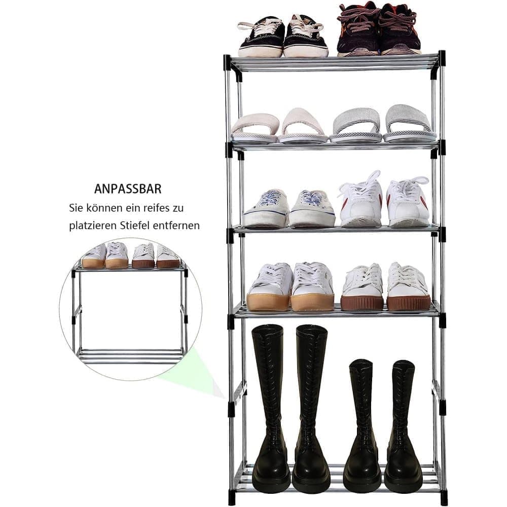 3-Tier Stackable Shoe Rack, Space Saving Storage for Shoes Bags and Accessories, 43 x 26 x 55cm