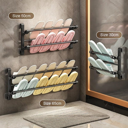 Wall-Mounted Folding Shoe Rack, 50x25.8x12cm, Space-Saving No-Drill Storage Organizer
