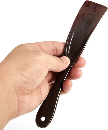 Spoon-shaped shoehorn | Plastic | Length 19.5 cm | Shoe puller | With hanging loop | Black