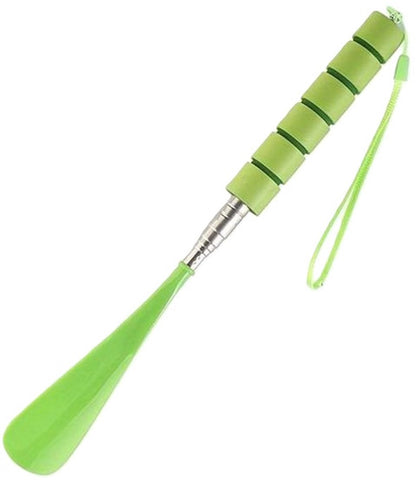 Extendable Shoehorn | Shoe Puller | Stainless Steel | Length 30 to Max 71 CM | Green