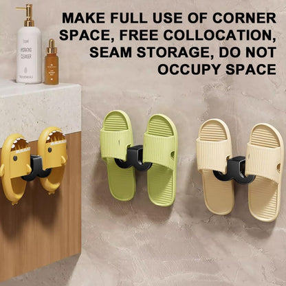 Shoe Storage - 3 Pieces - Shoe Stacker - Shoe Holder - Hanging Shoe Rack - Slipper Storage - Shoe Rack - Hooks - Space-Saving - Wall Mounting - No Drilling Required - Universal - Self-Adhesive - For Bathroom/Bedroom/Living Room - Black