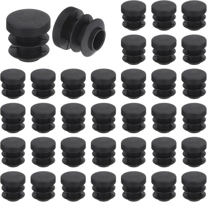32 pieces - Furniture mats - 16 mm - furniture legs - furniture leg pads - round plastic plugs - end caps for pipes - furniture glides - for tables and chairs - black chair leg protectors - for hardwood floor tiles - black