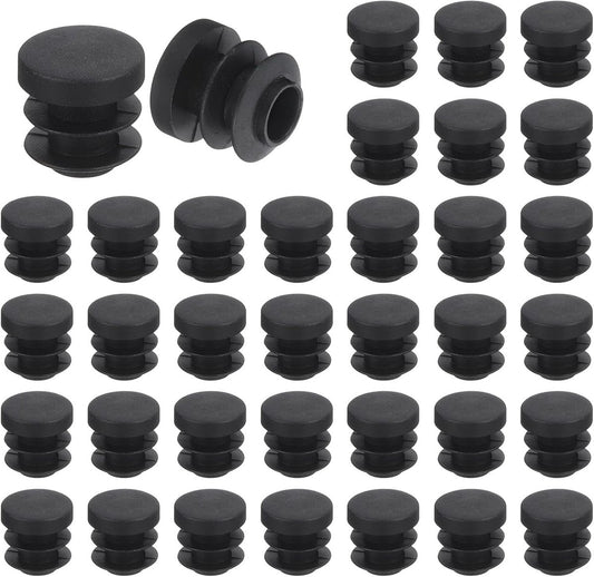 32 pieces - Furniture mats - 16 mm - furniture legs - furniture leg pads - round plastic plugs - end caps for pipes - furniture glides - for tables and chairs - black chair leg protectors - for hardwood floor tiles - black