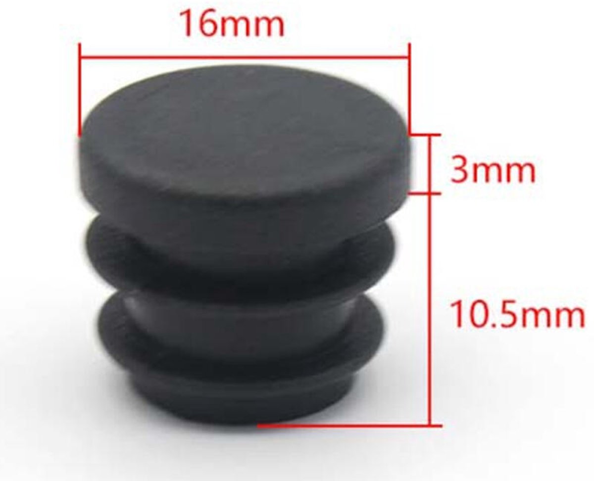 32 pieces - Furniture mats - 16 mm - furniture legs - furniture leg pads - round plastic plugs - end caps for pipes - furniture glides - for tables and chairs - black chair leg protectors - for hardwood floor tiles - black