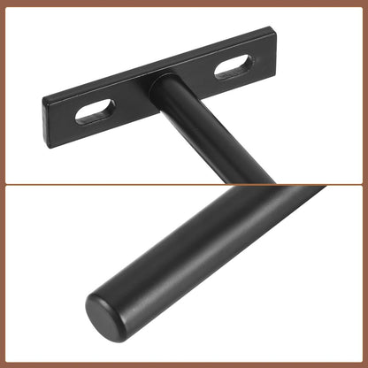 4 pieces - concealed floating shelf brackets - 3 inch - silver - shelves - floating shelf support brackets - steel - wall mounting - screws and plugs included - T-brackets for shelves - for floating wooden shelves - black - 76 mm
