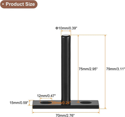 4 pieces - concealed floating shelf brackets - 3 inch - silver - shelves - floating shelf support brackets - steel - wall mounting - screws and plugs included - T-brackets for shelves - for floating wooden shelves - black - 76 mm