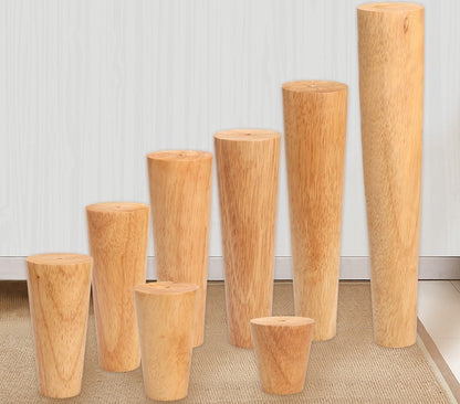 4 pieces - Furniture leg - Wooden furniture leg - Furniture Legs - wood color - wooden - 10 cm