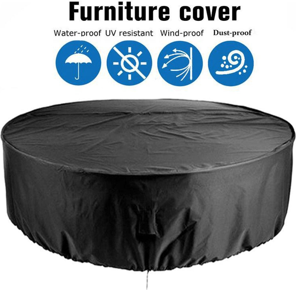 Garden furniture cover - Garden table cover - furniture covers - garden table cover - round garden furniture cover - waterproof garden furniture covers - 120 x 75 cm - Waterproof - Windproof - Dustproof - Anti-UV - round - 210D Oxford cloth - black - for