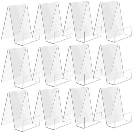 Transparent bookcase - Acrylic display rack - for books, photos, brochures - Set of 12