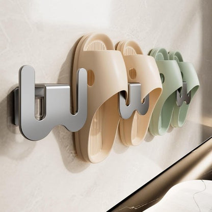 Set of 2 Self-Adhesive Shoe Racks - Space-Saving Storage Shelves - Suitable for bathrooms, bedrooms and RVs; perfect for storing slippers and sneakers（Grey）