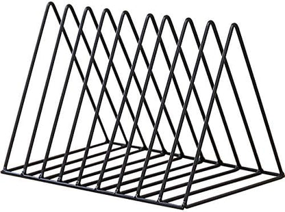 Bookends - Metal Stand - Folder - Black 9-Grid - 1 Pack