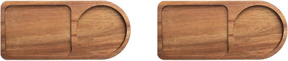 Guihydur 2 x coffee set, wooden, tray for serving food, coffee, tea set, table decoration, accessories C