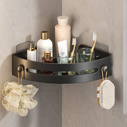 Tyidzon Bathroom Corner Shelf Gray Wall Mounted Corner Shower Caddy Kitchen Corner Shelves No Drill Shower Organizer Black