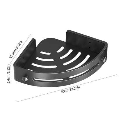 Tyidzon Bathroom Corner Shelf Gray Wall Mounted Corner Shower Caddy Kitchen Corner Shelves No Drill Shower Organizer Black
