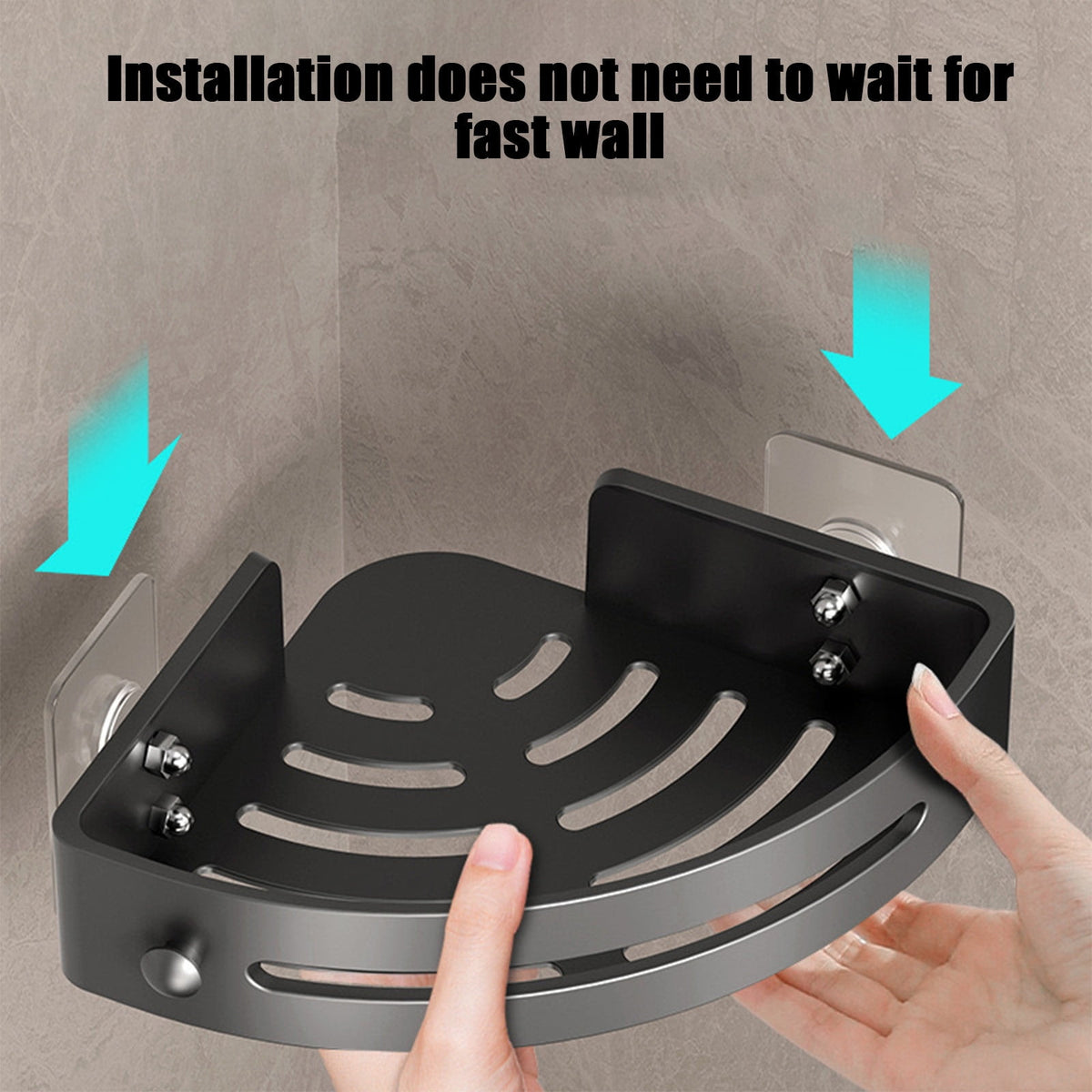 Tyidzon Bathroom Corner Shelf Gray Wall Mounted Corner Shower Caddy Kitchen Corner Shelves No Drill Shower Organizer Black