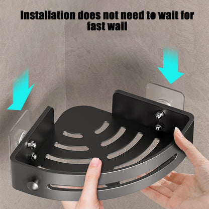 Tyidzon Bathroom Corner Shelf Gray Wall Mounted Corner Shower Caddy Kitchen Corner Shelves No Drill Shower Organizer Black