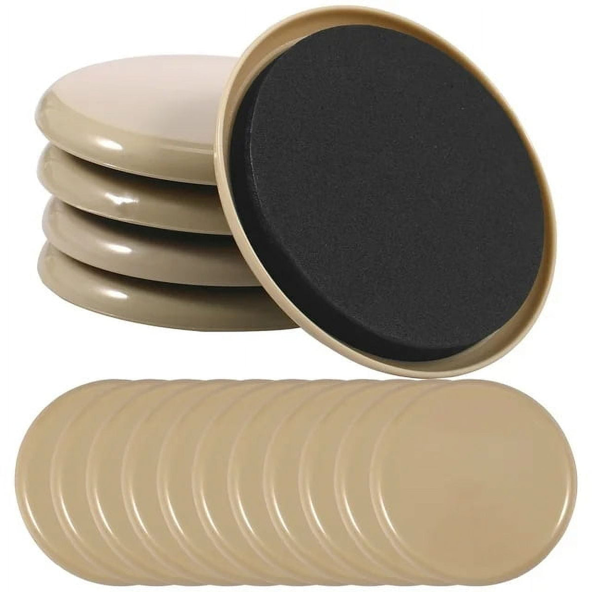 JWDX Furniture Protection Clearance! Furniture Sliders 16 Pack Plastic Rubber Sliders for Furniture Legs 3.5 Inch Furniture Carpet Moving Pads Chair Leg Floor Protectors Movers Reusable Black