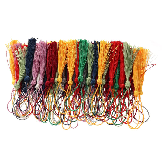 Worgeous Silky Polyester Tassels for DIY Crafts Jewelry and Decoration 13cm 5 1 Inch 100 Pieces Assorted Colors 13.00X0.70X0.70CM Assorted Color