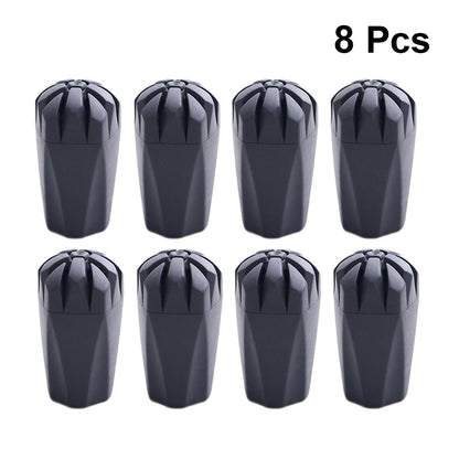 Worgeous Durable Trekking Cane Tips with Metal Gasket for Hiking Poles 8 Pieces Black