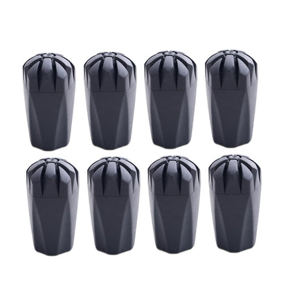 Worgeous Durable Trekking Cane Tips with Metal Gasket for Hiking Poles 8 Pieces Black