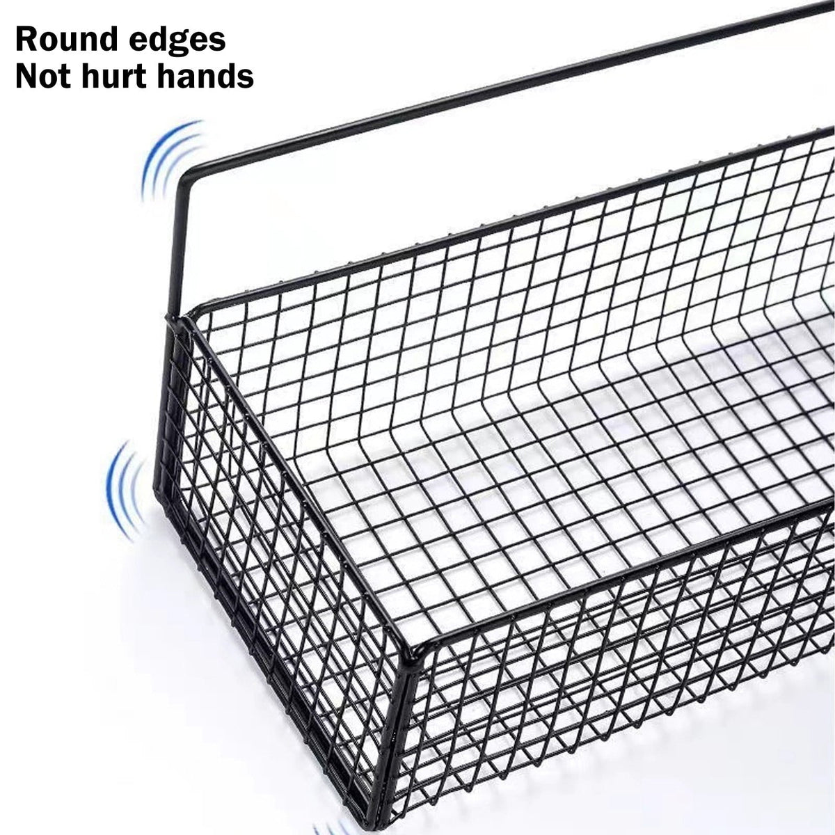 Hanging Floating Shelves, 2 Sets Of Wall Mounted Shelves For Wall Storage, Hanging Storage Shelf For Bathroom, Living Room, Bedroom, Kitchen Seasoning Rack Shower Toiletries Basket Black