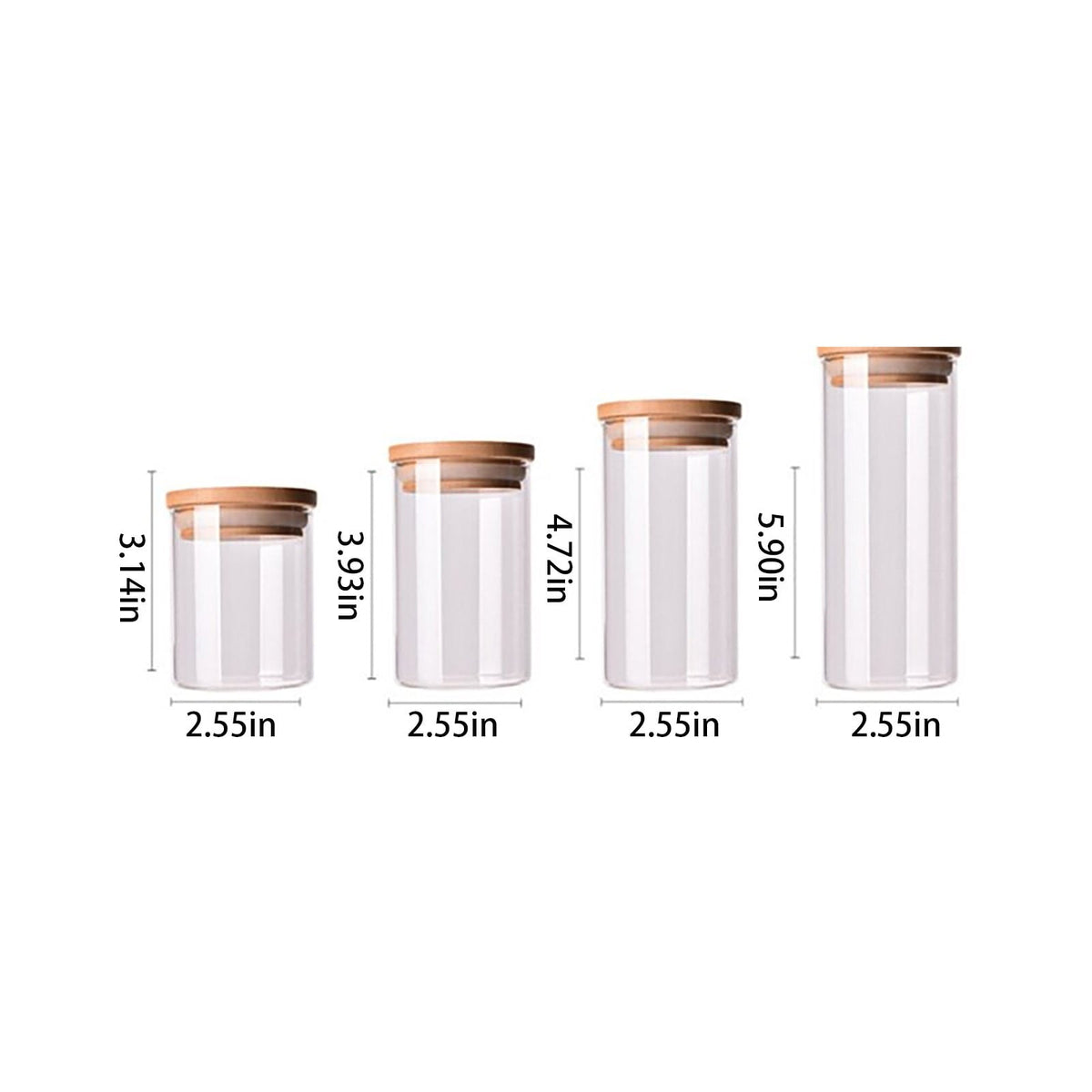 CGZQFEI Glass Storage Containers with Lids, Glass Jars with Lids, Clear Food Jar, Round Canister, Pantry Organizers and Storage for Cookie Flour Oat Pasta Tea Coffee Bean,175ml,2.55x3.14' Clear1