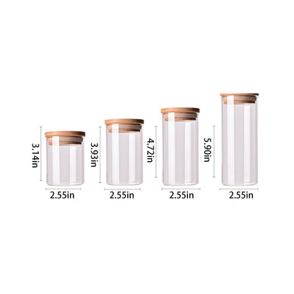CGZQFEI Glass Storage Containers with Lids, Glass Jars with Lids, Clear Food Jar, Round Canister, Pantry Organizers and Storage for Cookie Flour Oat Pasta Tea Coffee Bean,175ml,2.55x3.14' Clear1