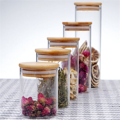 CGZQFEI Glass Storage Containers with Lids, Glass Jars with Lids, Clear Food Jar, Round Canister, Pantry Organizers and Storage for Cookie Flour Oat Pasta Tea Coffee Bean,175ml,2.55x3.14' Clear1
