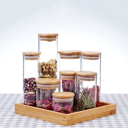 CGZQFEI Glass Storage Containers with Lids, Glass Jars with Lids, Clear Food Jar, Round Canister, Pantry Organizers and Storage for Cookie Flour Oat Pasta Tea Coffee Bean,175ml,2.55x3.14' Clear1