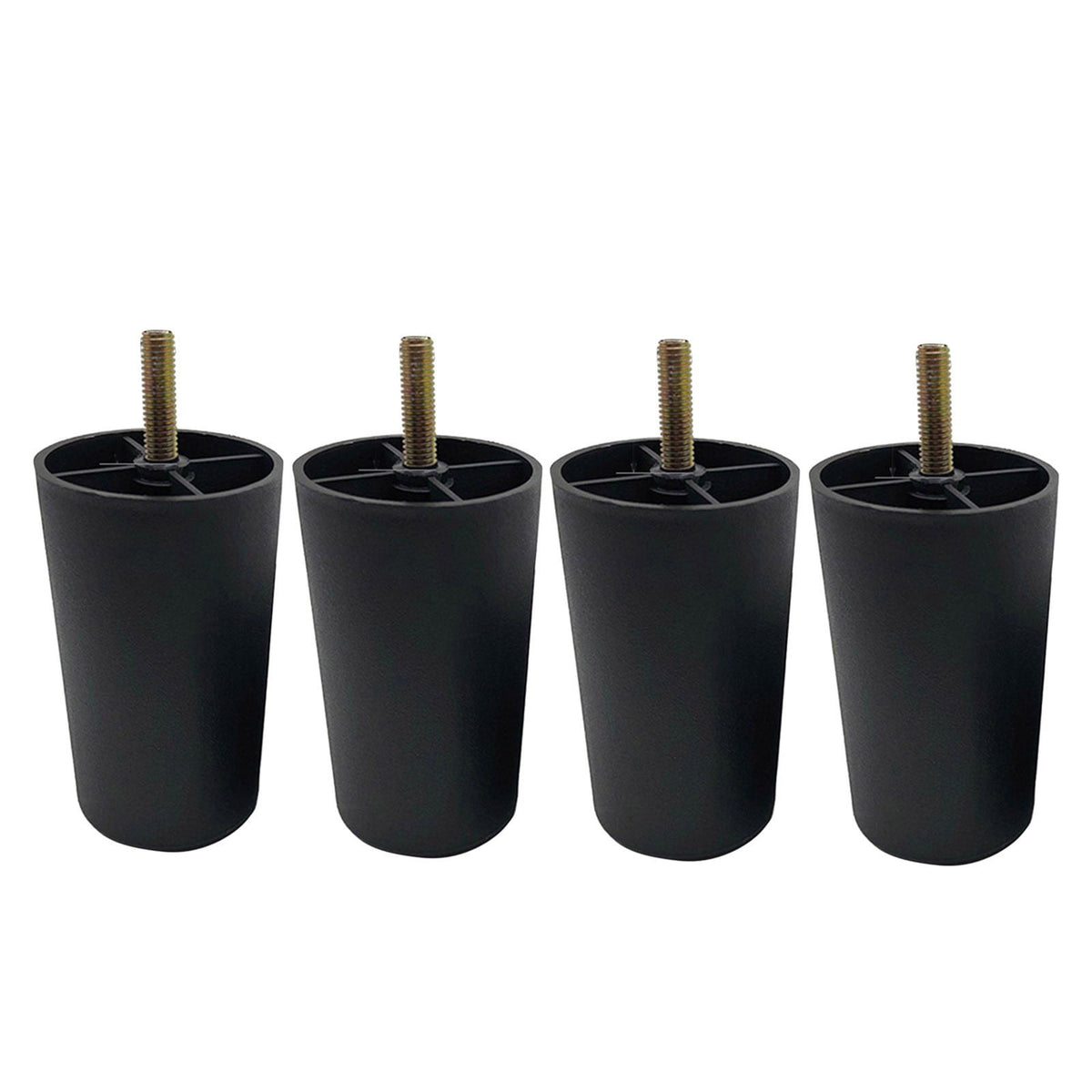 4 Pack 4 Inch Furniture Legs,Plastic Sofa Coach Legs,Round Tapered Feet Sofa Legs,Replacement Furniture Legs,Furniture Accessories,for Sofas Chairs Cabinets Dressers Beds(Black) Black
