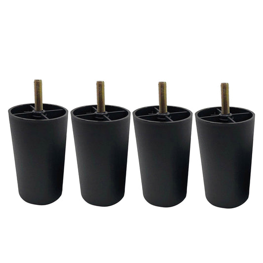 4 Pack 4 Inch Furniture Legs,Plastic Sofa Coach Legs,Round Tapered Feet Sofa Legs,Replacement Furniture Legs,Furniture Accessories,for Sofas Chairs Cabinets Dressers Beds(Black) Black