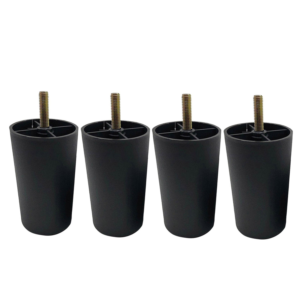4 Pack 4 Inch Furniture Legs,Plastic Sofa Coach Legs,Round Tapered Feet Sofa Legs,Replacement Furniture Legs,Furniture Accessories,for Sofas Chairs Cabinets Dressers Beds(Black) Black