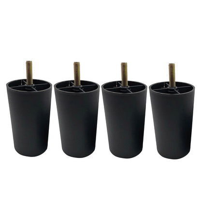 4 Pack 4 Inch Furniture Legs,Plastic Sofa Coach Legs,Round Tapered Feet Sofa Legs,Replacement Furniture Legs,Furniture Accessories,for Sofas Chairs Cabinets Dressers Beds(Black) Black