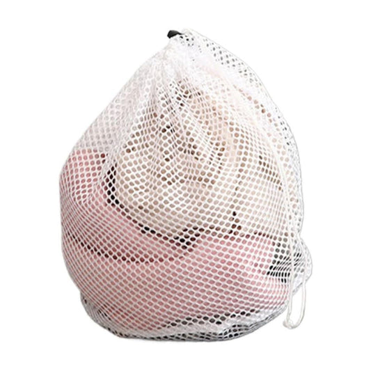 1 Pack Large Laundry Bags,Heavy Duty Diamond Mesh Laundry Bags with Drawstring Closure, Large Laundry Hamper Liner, Washable Laundry Essentials for Travel, Sports, Dorms,White (19.6in) 15.7in