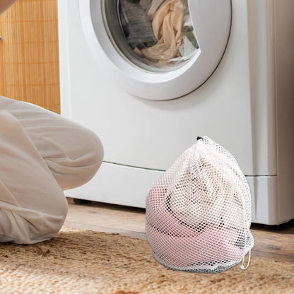 1 Pack Large Laundry Bags,Heavy Duty Diamond Mesh Laundry Bags with Drawstring Closure, Large Laundry Hamper Liner, Washable Laundry Essentials for Travel, Sports, Dorms,White (19.6in) 15.7in
