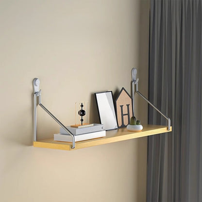 No-Drill Wall-Mounted Shelf with Adhesive Strips and Damage-Free Nails,Easy Installation on Any Wall Surface,Triangular Support,Versatile Use for Bedside,Projector,Router,Book Storage Yellow
