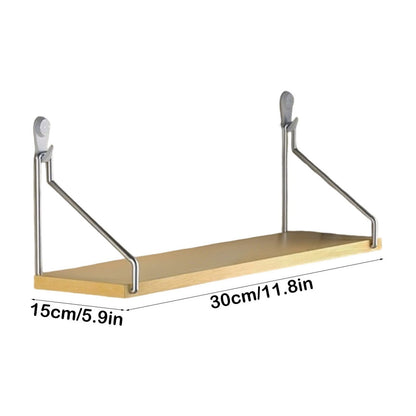No-Drill Wall-Mounted Shelf with Adhesive Strips and Damage-Free Nails,Easy Installation on Any Wall Surface,Triangular Support,Versatile Use for Bedside,Projector,Router,Book Storage Yellow